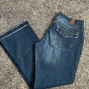 Maurices Premium Denim Jeans Y2K Boot Cut Flare Flap Pocket Jeans